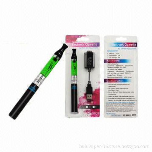 No Burning Taste Electronic Cigarette Starter Kit, eGo in Blister Pack with 2.4mL Capacity